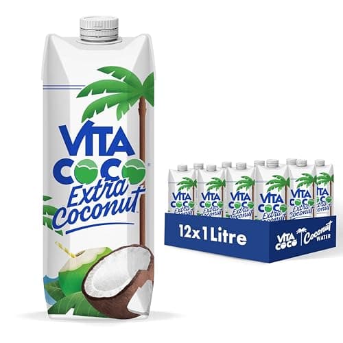 Image of Vita Coco - Pressed Coconut Water (1L x 12) - Naturally Hydrating - Coconut Taste - Packed with Electrolytes - Gluten Free - Full of Vitamin C & Potassium - Impossible to Hate