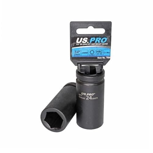 Image of US PRO Tools Single 3/4" DR 24MM 6PT Deep Impact Socket 7500