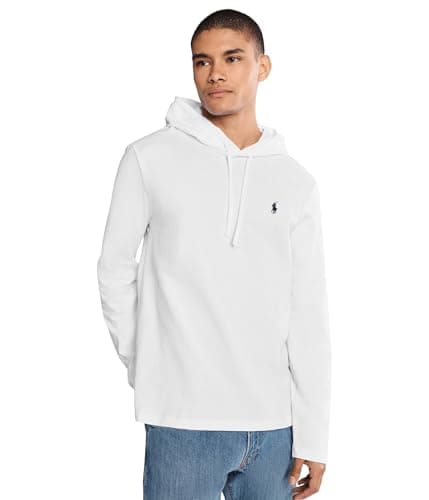 Image of POLO RALPH LAUREN mens Jersey Hooded T-shirt, White, M