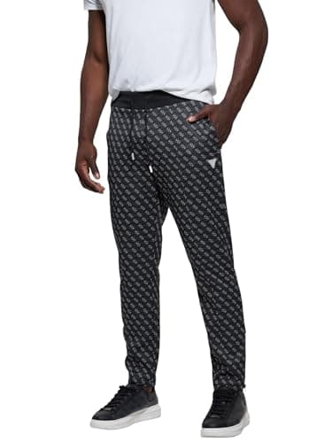 Image of Guess Men's Eco Korbin Pant, 4g AOP Jet Black, Small