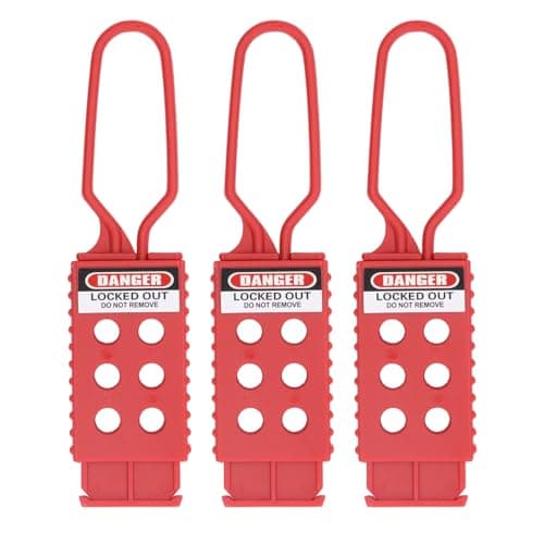 Image of Lock Out Tag Out Hasp, 3PCS 6 Holes Tagout Hasps Electrical Insulation Lockout Hasp, Impact Resistant Loto Plastic Hasps, Safety Insulation Padlock Hasp, 9mm Hole Diameter