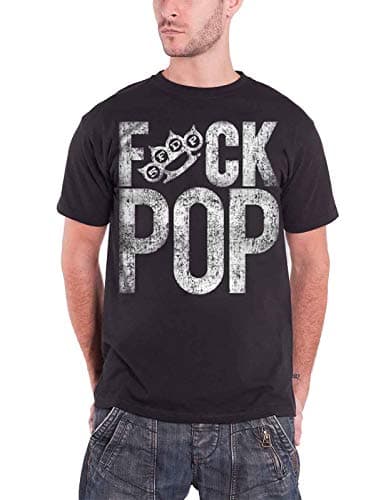 Image of Five Finger Death Punch F*ck Pop Distressed Logo Official Mens New Black T Shirt