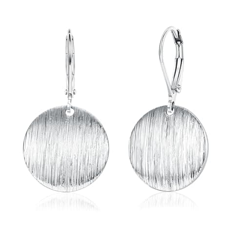 Image of Roheafer 925 Sterling Silver Earrings for Women Hypoallergenic Silver Drop Earrings Statement Disc Circle Dangle Earring Lightweight Fashion Jewelry Gift for Women