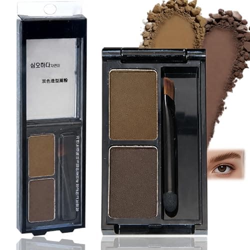 Image of Eyebrow Powder Kit for Natural Full Brows - Long Lasting, Waterproof Formula for Filling and Shaping, Includes Brow Brush, Travel Friendly Makeup Palette (Light Coffee & Deep Coffee)