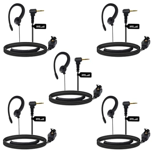 Image of HYS 1 Pin Earpiece Compatible for Motorola TLKR-T60 T61 T62 T80 T81 T82 T-92 H2O T80 Extreme T82 Extreme,Headset PTT with Mic (5)