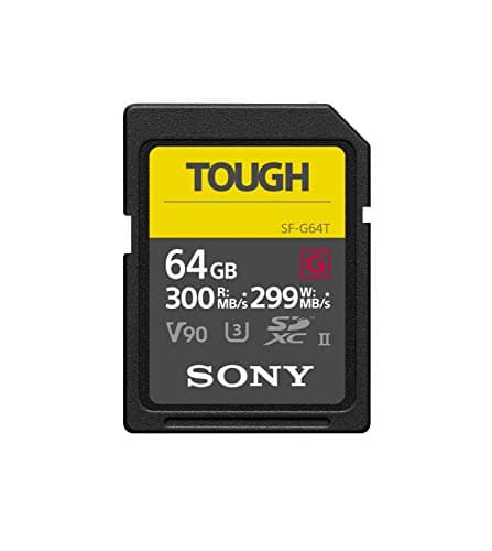 Image of Sony 64GB SF-G series TOUGH specification UHS-II U3 V90 SDHC Digital Memory Card Card - Read 300MB/s Write 299MB/s SF-G64T