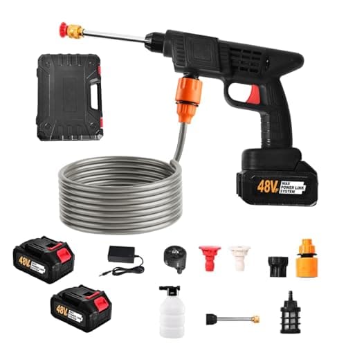 Image of Cordless Pressure Washer, 24V 30 Bar Portable Pressure Washer With 2 Batteries, 6-in-1 Adjustable Nozzle, 16.4FT Hose Pressure Cleaner for Car/Floor/Garden Cleaning & Watering