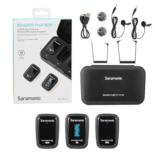 Image of Saramonic Blink 500 Pro X Wireless Mic System w/Lavaliers & USB-C Receiver for iPhone 15, Android, iPad, Mobile & Computers, Black (BLINK500 Pro X B2R)