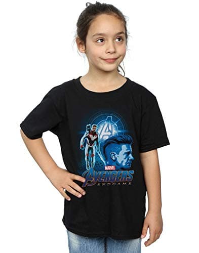 Image of Marvel Girls Avengers Endgame Hawkeye Team Suit T-Shirt Black 12-13 Years