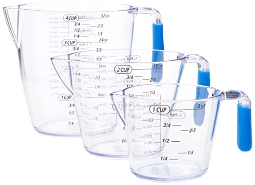Image of Colourworks CWMJUGSETBLU KitchenCraft 3 Piece Measuring Jug Set - Blue