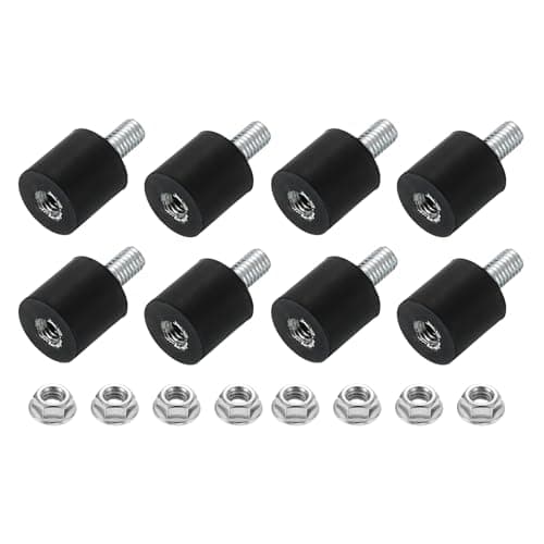 Image of sourcing map M3 Rubber Mounts, 8Pcs 8x8mm(DxH) Rubber Cylindrical Anti Vibration Isolator Shock Absorber with Lock Nut for Car Bobbin Generator Air Compressors