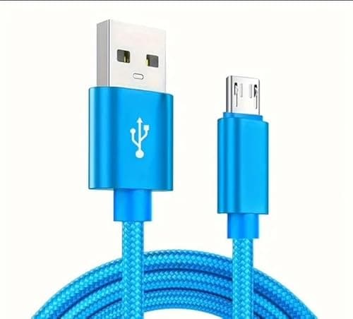 Image of LockMingle Braided Micro USB Cable Fast Charging & Data Sync Compatible with HTC One M7/M8, Desire 510728, Wildfire series 1M Blue,