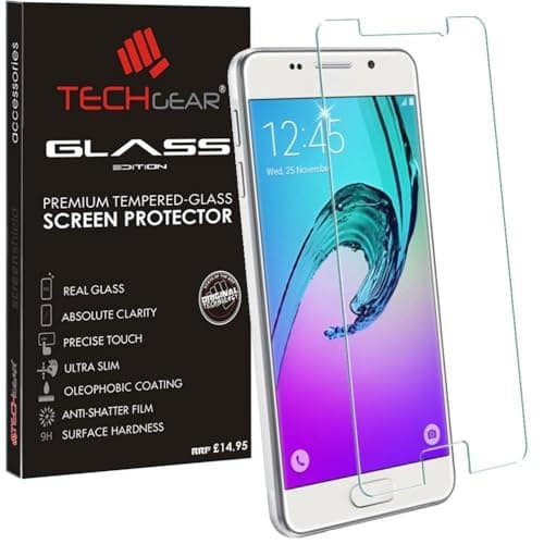 Image of TECHGEAR Screen Protector for Galaxy A3 2016 (SM-A310 Series) - GLASS Edition Genuine Tempered Glass Screen Protector Guard Cover Compatible with Samsung Galaxy A3 2016