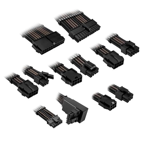 Image of Kolink Core Pro Braided Cable Extension Kit 12V-2x6 Typ 2 - Jet Black/Gunmetal Grey