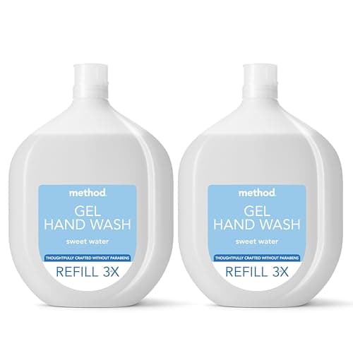 Image of Method Hand Wash Refill, Hand Soap, Gentle Hand Cleansing, Fresh Sweet Water Scent, Pack of 1, 2 x 1L