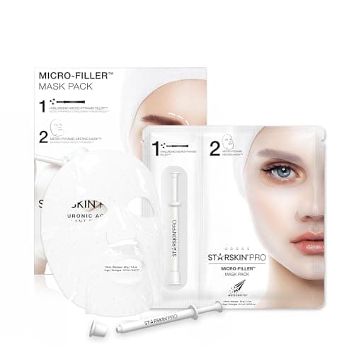 Image of STARSKIN 2 Step Micro-Filler Face Mask, Anti-Aging Treatment with Hyaluronic Acid Micro-Pyramid & Bio-Cellulose Face Mask, Fine Line Smoothing, Wrinkle Treatment & Skin Renewal