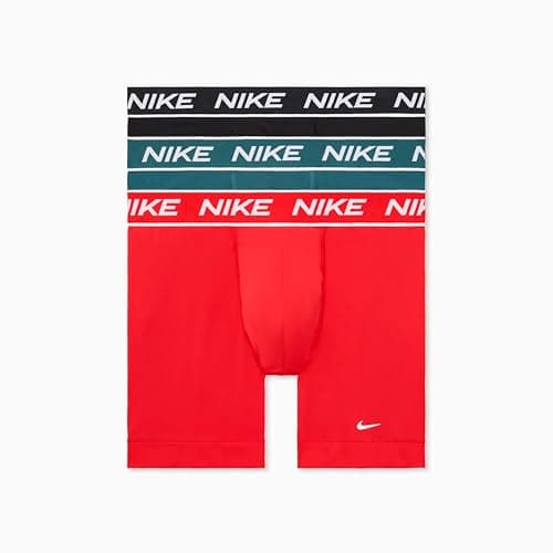 Image of Nike Men's All Day Micro Stretch Boxer Brief Underwear (3-Pack), Chili Red/Dark Teal/Black, L (Pack of 3)
