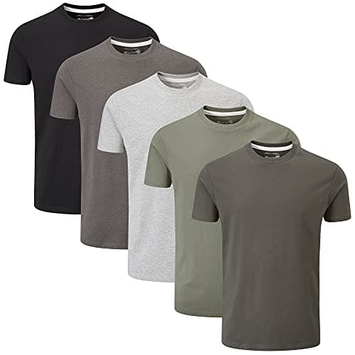 Image of Charles Wilson 5 Pack Plain Crew Neck T-Shirt (Large, Grey Essentials)