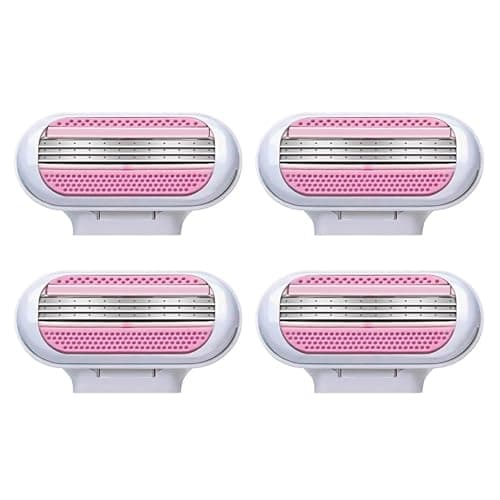 Image of 4 Pcs Venus Snap Razor Refill Blades, Heads Compatible with Venus Women’s Razor, 3-Layer Blades for Smooth Shaving, Easy Replacement Heads for Women (Pink)