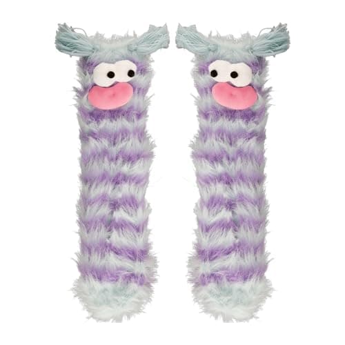 Image of Tabanzhe Fluffy Monster Socks - Funny 3D Winter Socks Coral Velvet Cozy Fuzzy Warmth Gifts for Women & Girls (Purple)
