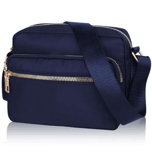 Image of GAOHUI Cross Body Bag Women with Adjustable Strap, Multi-Pocket Nylon Waterproof Shoulder Bag Black Handbag Anti Theft Ladies Bags for Women Girl Travel Daily Use, Blue
