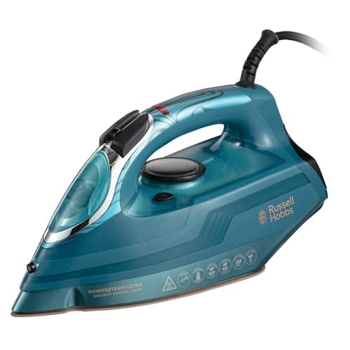 Image of Russell Hobbs Iron [ 3100W, 230g ] PowerSteam Ultra Steam Shot Series (Coconut Infused Ceramic Soleplate, 50% Smoother Glide, 2x More Durable, Anti-Calc, Auto Shut-Off) 26340