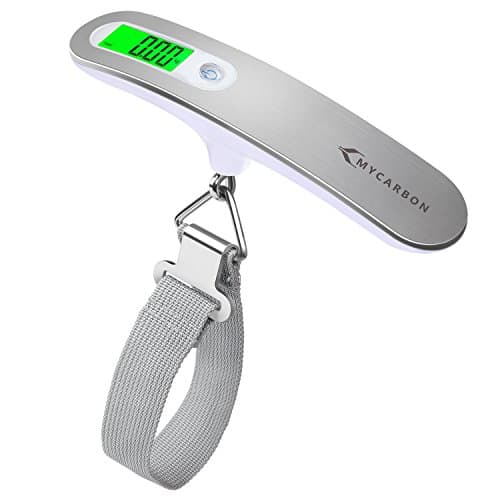 Image of Luggage Scale MYCARBON Portable Digital Scale Electronic Suitcase Scale Hanging Scales Luggage Weighing Scale 110 Pound / 50 Killogram Capacity With Backlit With Tare Function Lightweigh for Travel