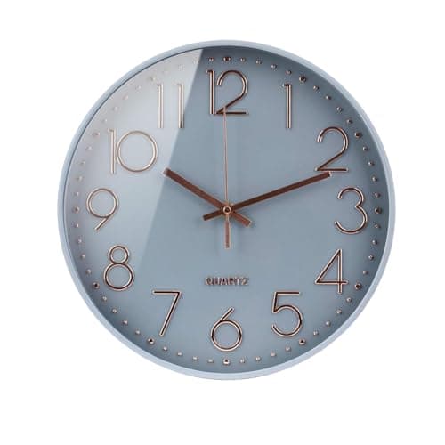 Image of SIN&MI Wall Clock Battery Operated Silent Non-ticking Wall Clock 8.5 Inch Modern Quartz Design Decorative Indoor Kitchen Office Grey