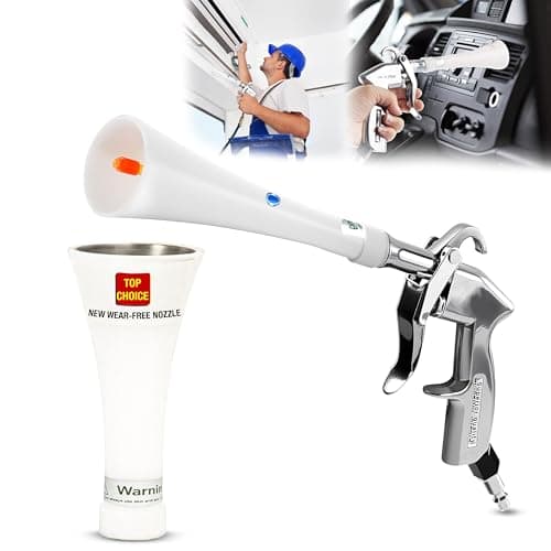 Image of Premium Air Blow Gun with Nozzle Car Interior cleaning Quickly Blasts Dirt and Dust Dryer Vent Cleaner Wash Kit Hose Car Home Detailing Supplies Turbo Tool Works with Air Compressor Pressure 6-9.2 Bar