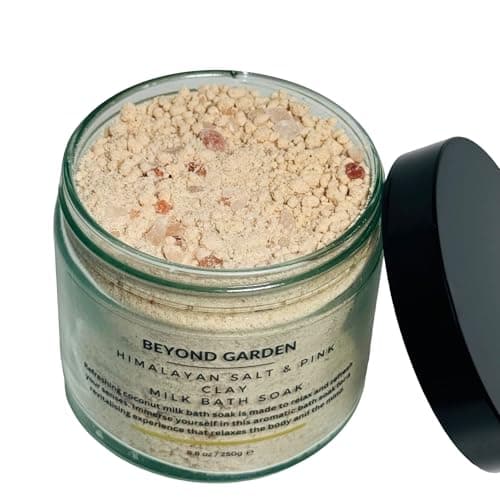 Image of Himalayan Salt and Coconut Milk Bath Soak Infused with Epsom Salt, Colloidal Oat, and Natural Clay for Men and Women, Muscle Soak, Gentle on Skin (250g)
