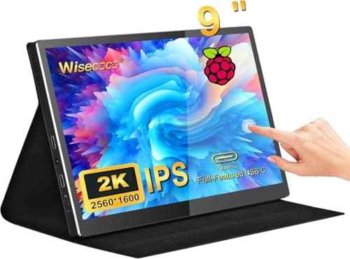 Image of wisecoco Portable Monitor 9 inch 2K 2560 * 1600 IPS Touch Screen 73% NTSC USB C HDMI Secondary External Computer Laptop LCD Monitor for MacBook Pro Air Laptop Phone Xbox PS5