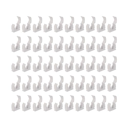 Image of 15mm Pipe Clips, Screw Fix Pipe Clips for 15mm Copper & Plastic Pipe, Plastic Pipe Clamps for Plumbing & Central Heating Installations (50)