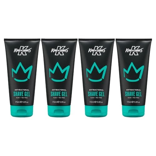 Image of King of Shaves Antibacterial Shaving Gel for Men, Low Foam for A Precise Shave, Suitable for All Skin Types, Clear Shaving Gel For Men, 4x175ml