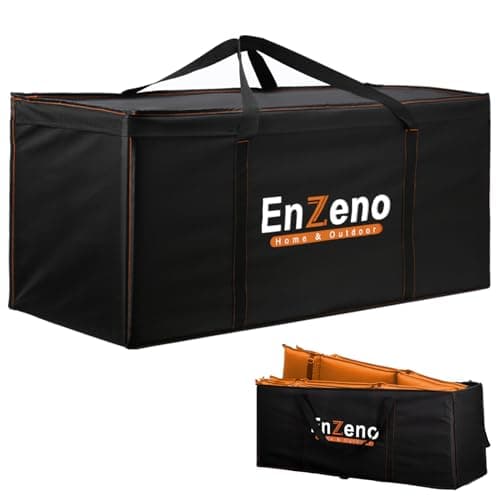 Image of Enzeno Garden Furniture Cushion Storage Bag, 420D Oxford Fabric Waterproof, Anti-UV Heavy Duty Christmas Tree Storage Bag with Carry Handle and Zipper (200x60x75cm), Black