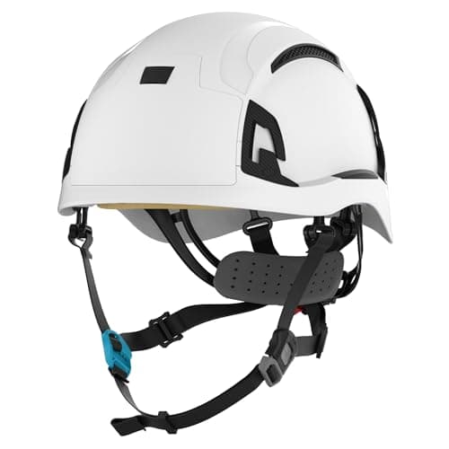 Image of JSP EVO ALTA SKYWORKER Mountaineering-style Safety Helmet Hard Hat - White - Vented - Wheel Ratchet - All-Round High Impact Head Protection - Adjustable 4-point Chinstrap - EN 12492 & EN 397
