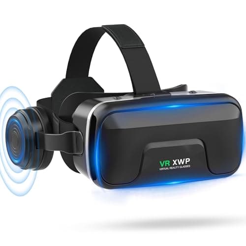 Image of XWP VR Headset With Headphones, Immersive 3D Virtual Reality Glasses For Smartphones, HD Lenses, For Phone Gaming/Movies, Compatible With iPhone&Android 4.7–7.2", Birthday Gift For Friends And Family