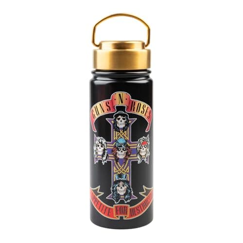 Image of Grupo Erik Metal Water Bottle 550ml / 19.4oz - Guns N' Roses Merch | Hot and Cold Water Bottle Stainless Steel, Cute Travel Bottles Gym | Guns and Roses Gifts Under 20 Pounds