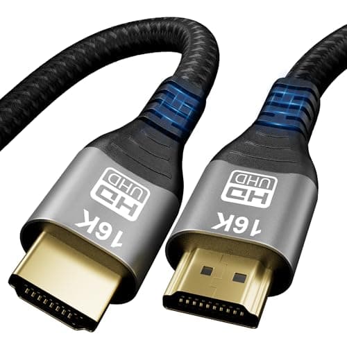 Image of CAKOBLE 16K HDMI Cable 2.2 1m, 96Gbps Ultra High Speed - 16K@60Hz 12K/10K@120Hz 8K@240Hz 4K@480Hz,eARC HDR10+ Dynamic HDR,HDCP 2.2&2.3,Compatible with hdmi 2.1 cable, PS5, Xbox, PC, Mac, Soundbar