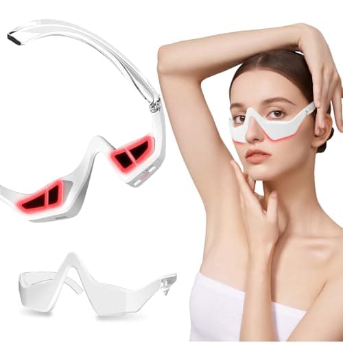 Image of Eye Massager, Red Light Therapy & Microcurrent Under Eye Glasses, 4 Modes Eye Care Device for Dark Circles, Eye Bags, Puffiness, Wrinkles & Eye Fatigue Relief