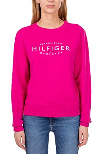 Image of Tommy Hilfiger - Women's Regular Sweatshirt with Embroidered Logo, pink, XS