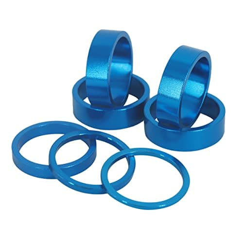 Image of PLATT 7PCS Bike Headset Spacer 1 1/8" Aluminium Alloy MTB Road Bike Stem Headset Spacer 2/3/5 /10mm (Black) (Blue 7PCS)