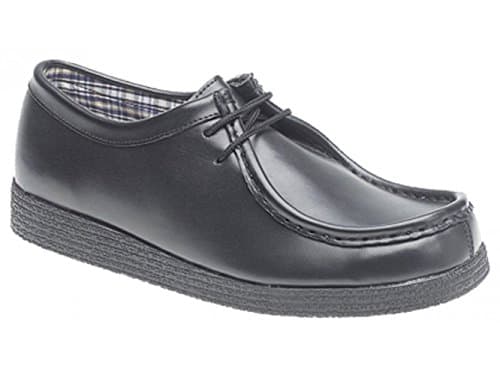 Image of Mens Black Coated Leather Apron Para Shoe - Black - size UK Mens Size 7