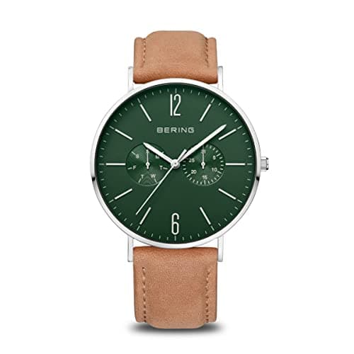 Image of BERING Men Analog Quartz Classic Collection Watch with Calfskin Leather Strap & Sapphire crystal 14240-608