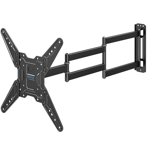 Image of BONTEC TV Wall Bracket for 26-65 Inch LED LCD OLED Flat Curved, Full Motion Tilt and Swivel TV Wall Mount with 950mm Extension, Universal VESA 400x400mm, Corner TV Bracket 35kg for Living Room Bedroom