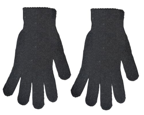 Image of Adult Men's Knitted Wool Super Stretch Magic Gloves - Winter Thermal Gloves, One Size Fits All (Grey)