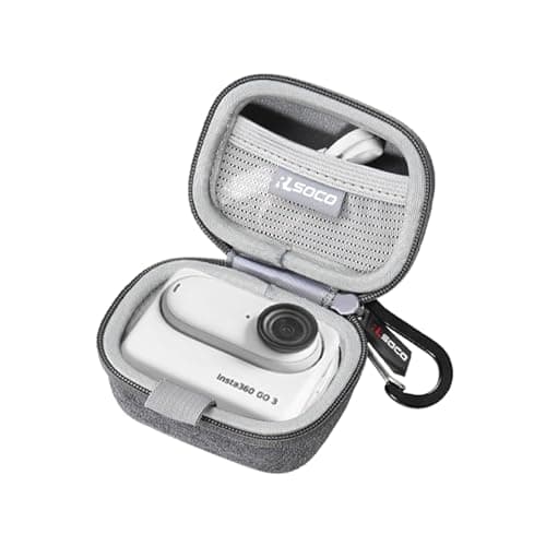 Image of RLSOCO Carrying Case for Insta360 GO 3S 4K Tiny Portable Vlogging Camera & for Insta360 Ace Pro 2 Action Camera | Travel Case with Carabiner,Shockproof,Dustproof,Waterproof (Case Only) - Grey