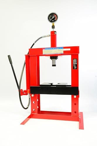 Image of Hilka 82950010 10 Tonne Bench Top Shop Press,Red,silver
