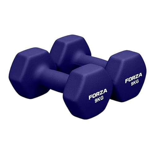 Image of METIS Neoprene Hex Dumbbells | Pair of Dumbbells with Non-Slip Grip – Ergonomic Design for Strength Training & Home Workouts – Available in Multiple Weight Options (9kg (Pair))