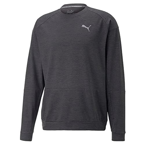 Image of PUMA Train Cloudspun Crew Neck, Puma Black Heather, S