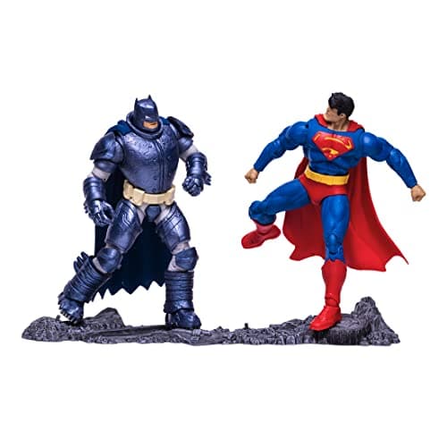 Image of McFarlane Toys, DC Multiverse 2 pack 7-inch Dark Knight Returns Batman Vs Superman Action Figure Set, DC Page Punchers Collectable Figures with Collectors Comic Book - Ages 12+